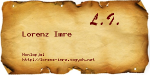 Lorenz Imre névjegykártya